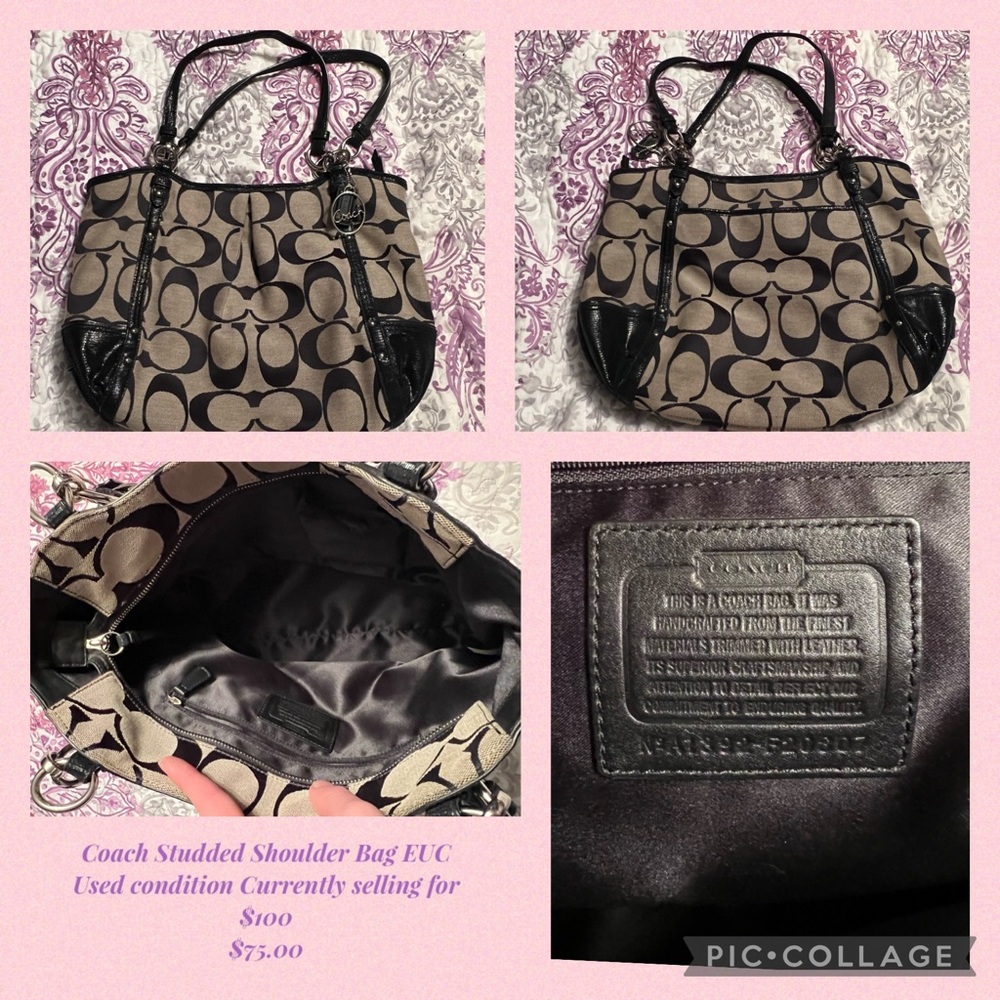 NWOT! Coach Studded Shoulder Bag